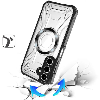 For Samsung Galaxy A17 5G MagSafe Compatible Pattern Clear Transparent Rugged Hybrid Magnetic TPU Shockproof Armor Case Cover