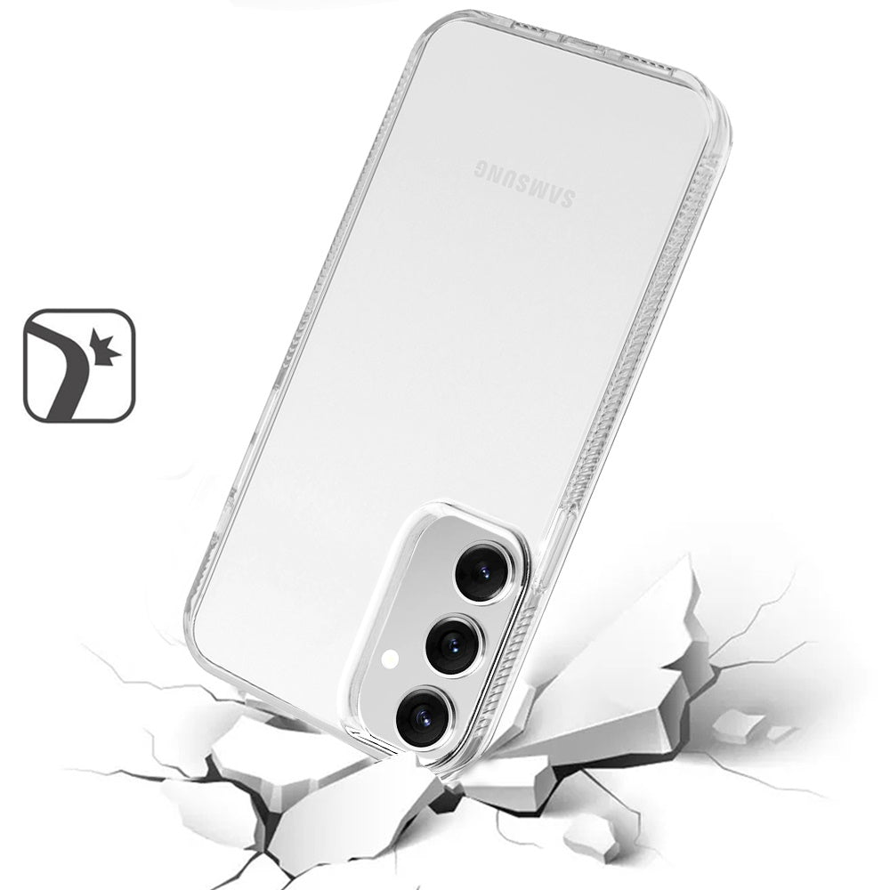 For Apple iPhone 16 Pro (6.3") Classic Transparent Hybrid Acrylic Thick 2.0mm Rubber Gummy Hard Back PC TPU Frame Case Cover Clear