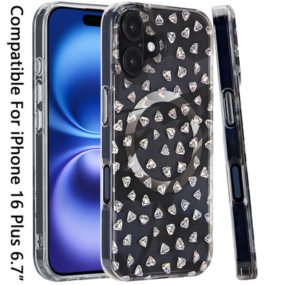 For Apple iPhone 16 Pro Double Layer IMD Stylish Magnetic Hybrid Shockproof Durable Fashion Design Secure Grip Slim TPU Case Cover