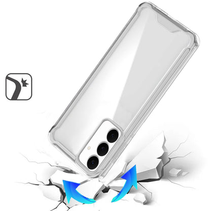 For Samsung Galaxy S26+ / S26 Plus Clear Colored Shockproof Transparent Hard PC + Rubber TPU Hybrid Bumper Shell Slim Protective Case Cover Clear