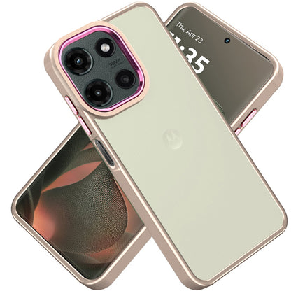 For Motorola Edge 2025 Slim Fit Thin Hybrid,Frosted Matte Polished Acrylic Hard PC with TPU Rubber Frame Case Cover