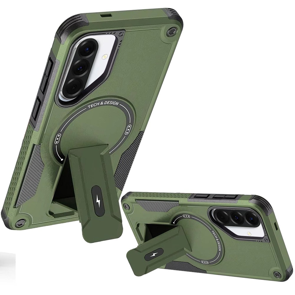 For Samsung Galaxy A57 Magnetic Invisible Kickstand Holder with Magsafe, Slim Fit Shockproof Hybrid Military Grade Heavy Duty Case Cover