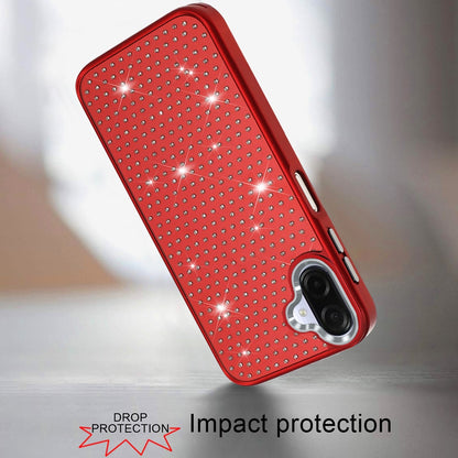 For Samsung Galaxy A07 Bling Diamond Metallic, Full Sparkle Chrome Edged Hybrid Protective Shockproof Case Cover Black