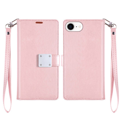 For Samsung Galaxy S21 Ultra Wallet Case with ID/ Card Holder, Wristlet Strap, Magnetic TPU Protective Shockproof Folio Flip Case Cover Rose Gold