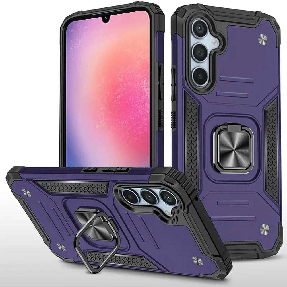 For Samsung Galaxy A26 Armor Hybrid Magnetic Stand with Ring Holder Kickstand Shockproof Heavy-Duty Durable Rugged TPU Dual Layer Case Cover