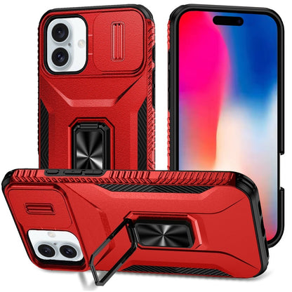 For Apple iPhone 16 Pro Max (6.9") Camera Cover Phone Case with Magnetic Rotation Ring Stand [Military Grade] Hybrid Hard Shockproof Case Cover
