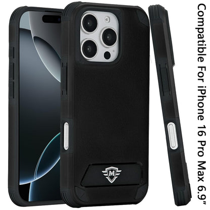For Apple iPhone 16 Pro Max (6.9") Heavy Duty Dual-Layer Rugged Protection, Shockproof Kickstand Magnetic Compatible with MagSafe Case Cover