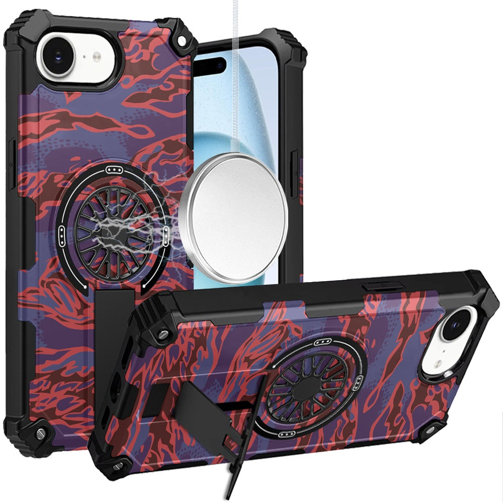 For Samsung Galaxy S26 Ultra Texture Design Stylish Invisible Kickstand Case, MagSafe Compatible Hybrid Shockproof Cover, Car Mount Friendly Case Cover