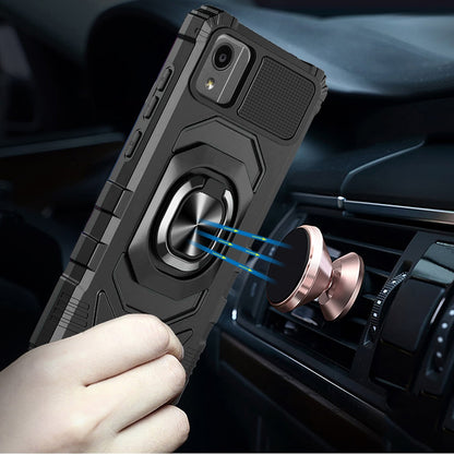 For Samsung Galaxy A37 Hybrid Dual Layer with 360° Rotate Magnetic Ring Stand Holder Kickstand TPU Rugged PC Shockproof Case Cover