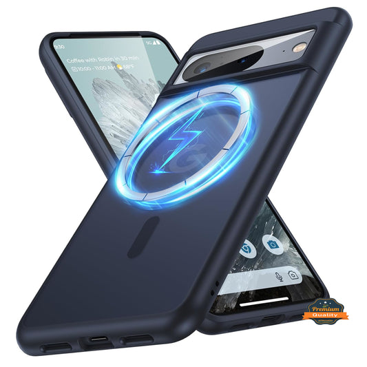 For Google Pixel 9A Frosted Translucent Case with MagSafe Compatible Slim, Shockproof Protective Matte TPU Military Grade Tough Case Cover Black