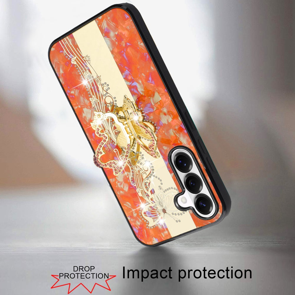 For Samsung Galaxy S26 Diamonds 3D Butterfly Bling Sparkly Glitter Ornaments Engraving Hybrid with Stand Fashion Case Cover