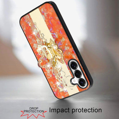 For Samsung Galaxy S26 Diamonds 3D Butterfly Bling Sparkly Glitter Ornaments Engraving Hybrid with Stand Fashion Case Cover