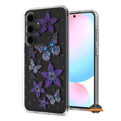 For Samsung Galaxy A26 Hybrid Clear Frame with Trendy Pattern Design, Shockproof Hard Back & TPU Rubber Case Cover