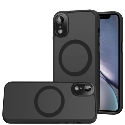 Phone Case for Apple iPhone XR Shockproof Magnetic Hybrid Metal Frame Tempered Camera Glass Lens Protector Military Drop Protection Armor Cover Black
