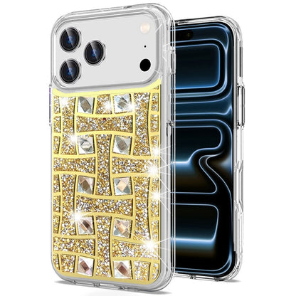 For Apple iPhone 17 Pro Max Sparkly 3D Design Diamond Shockproof Protective Bling Glitter Rhinestone Hybrid Skin PC & TPU Case Cover