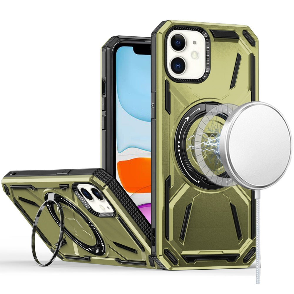 For Samsung Galaxy A36 Hybrid Magnetic Ring and 360° Rotational Kickstand with MagSafe Compatible, Military Grade Drop Protection Case Cover