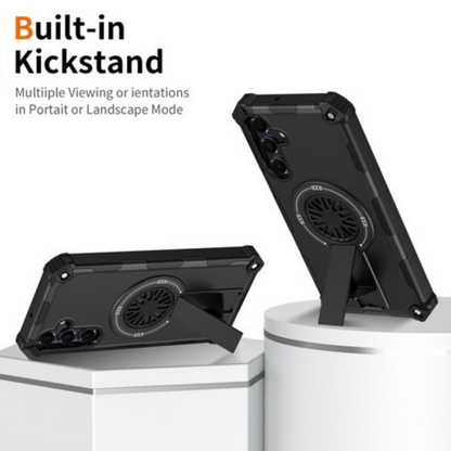 For Samsung Galaxy A17 5G Magnetic Circle Kickstand Hybrid Shockproof Protection with Secure Grip and MagSafe Compatible Design Case Cover