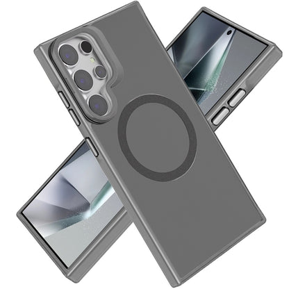 For Samsung Galaxy S23+ Plus Tough HQ Hybrid Case with Aluminum Frame Camera Stand, Compatible with MagSafe, Translucent Matte Shockproof Case Cover