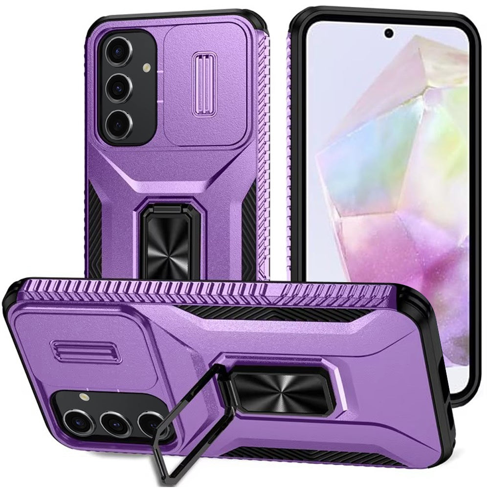 For Samsung Galaxy S26 Ultra Case, Camera Cover with Magnetic Rotation Ring Stand, Military Grade Hybrid Hard TPU Shockproof Case Cover