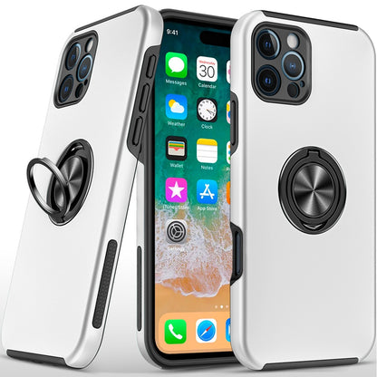 For Samsung Galaxy S25 EDGE Hybrid 360 Degree Rotatable Metal Invisible Ring Stand Holder Slim Fit Magnetic Car Mount Shockproof Case Cover Silver