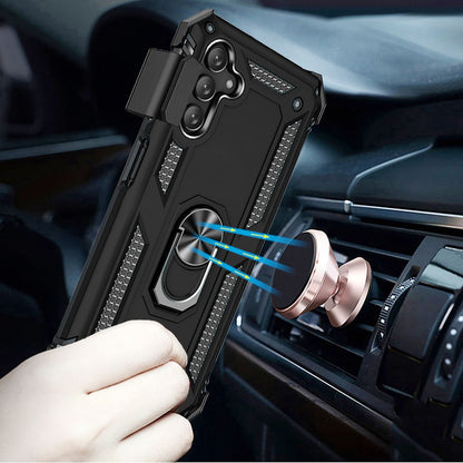 For Samsung Galaxy A16 5G Belt Clip Holster Ring Stand Holder, Military Grade Fit Magnetic Car Mount Shockproof Hybrid Case Cover Black