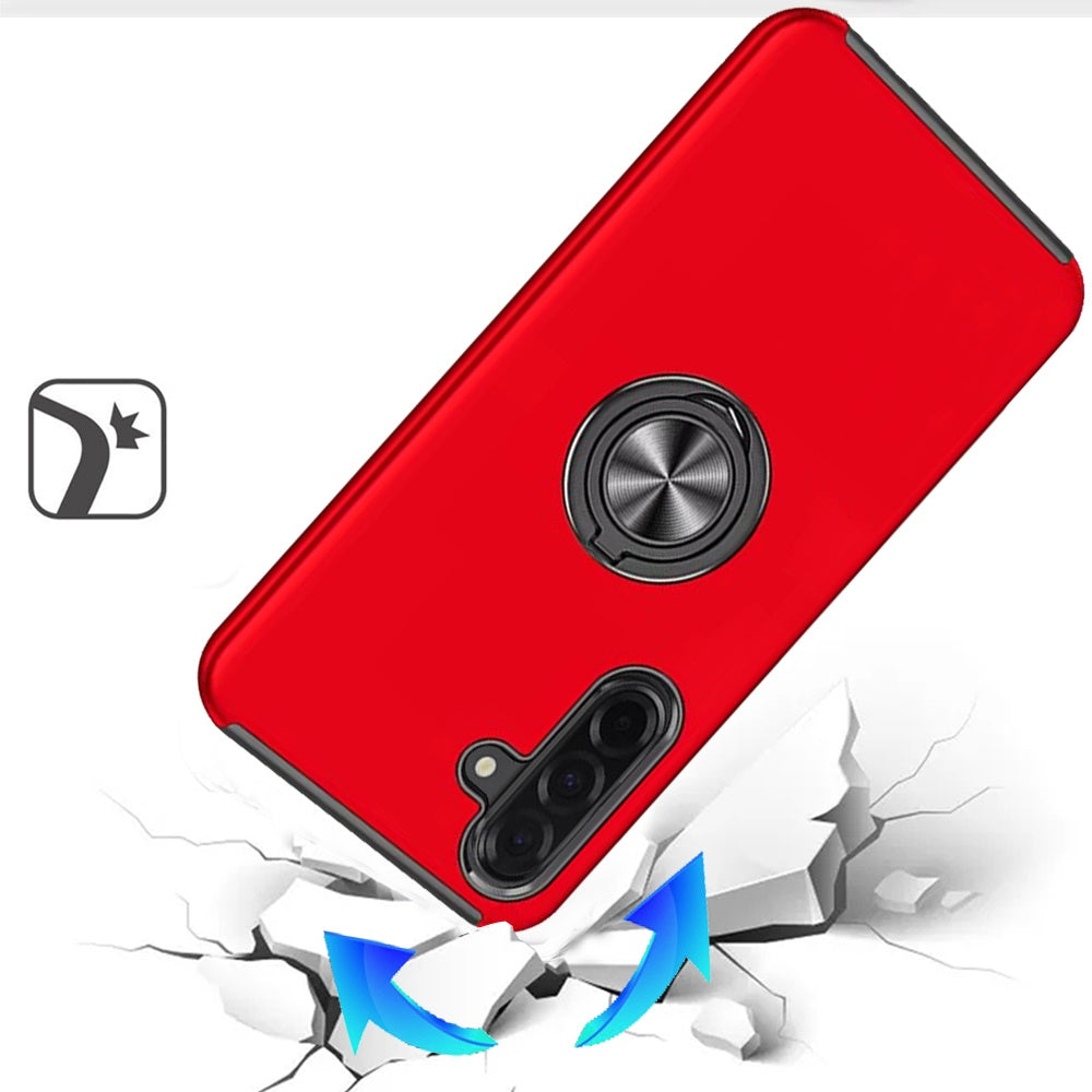 For Samsung Galaxy A57 Hybrid 360 Degree Rotatable Metal Invisible Ring Stand Holder Slim Fit Magnetic Car Mount Shockproof Case Cover