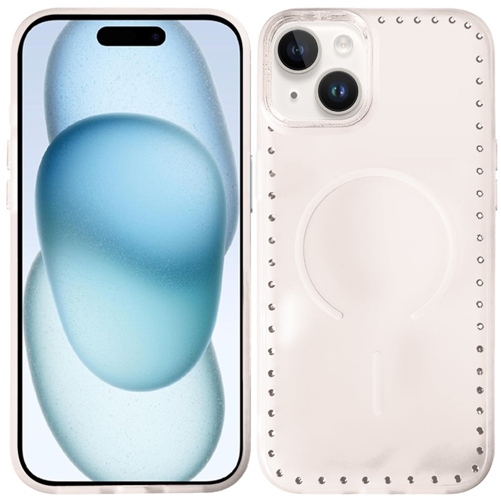 Phone Case for Apple iPhone 15 Magnetic Frosted Diamond Bling Edge Hybrid Shockproof Protective Matte Grip Durable Anti Scratch Premium Slim Cover