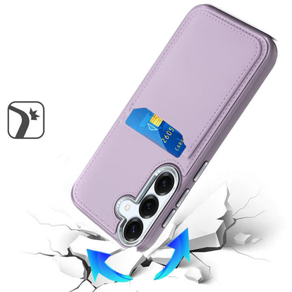 For Samsung Galaxy S26+ / S26 Plus PU Leather Wallet Cover with Credit Card Holder, Kickstand & Mirror Inside Slim Fit TPU & PC Hybrid Design Case Cover