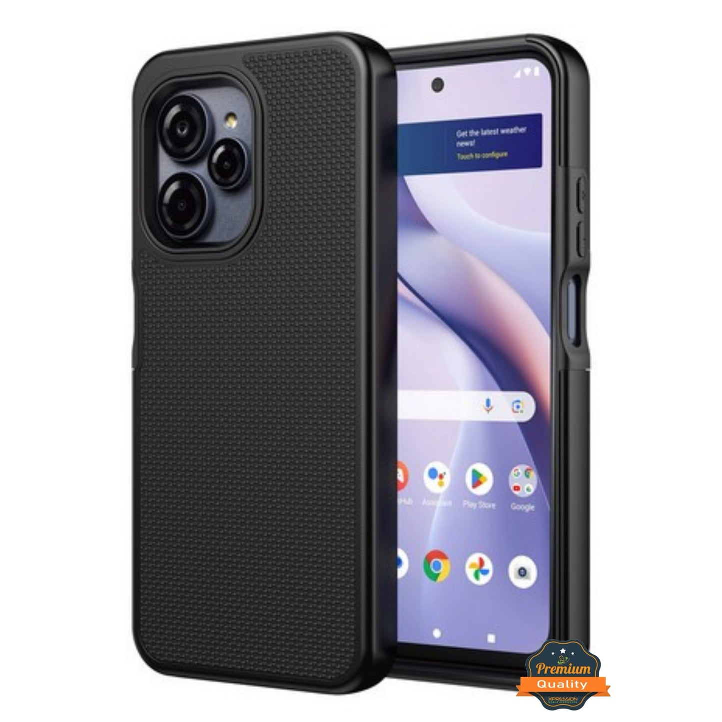 For BLU View Speed Ultra 5G Dual Layer Slim & Tough Hybrid Shockproof Heavy Duty Rubber TPU Matte with Textured Rugged Shell Protection Case Cover