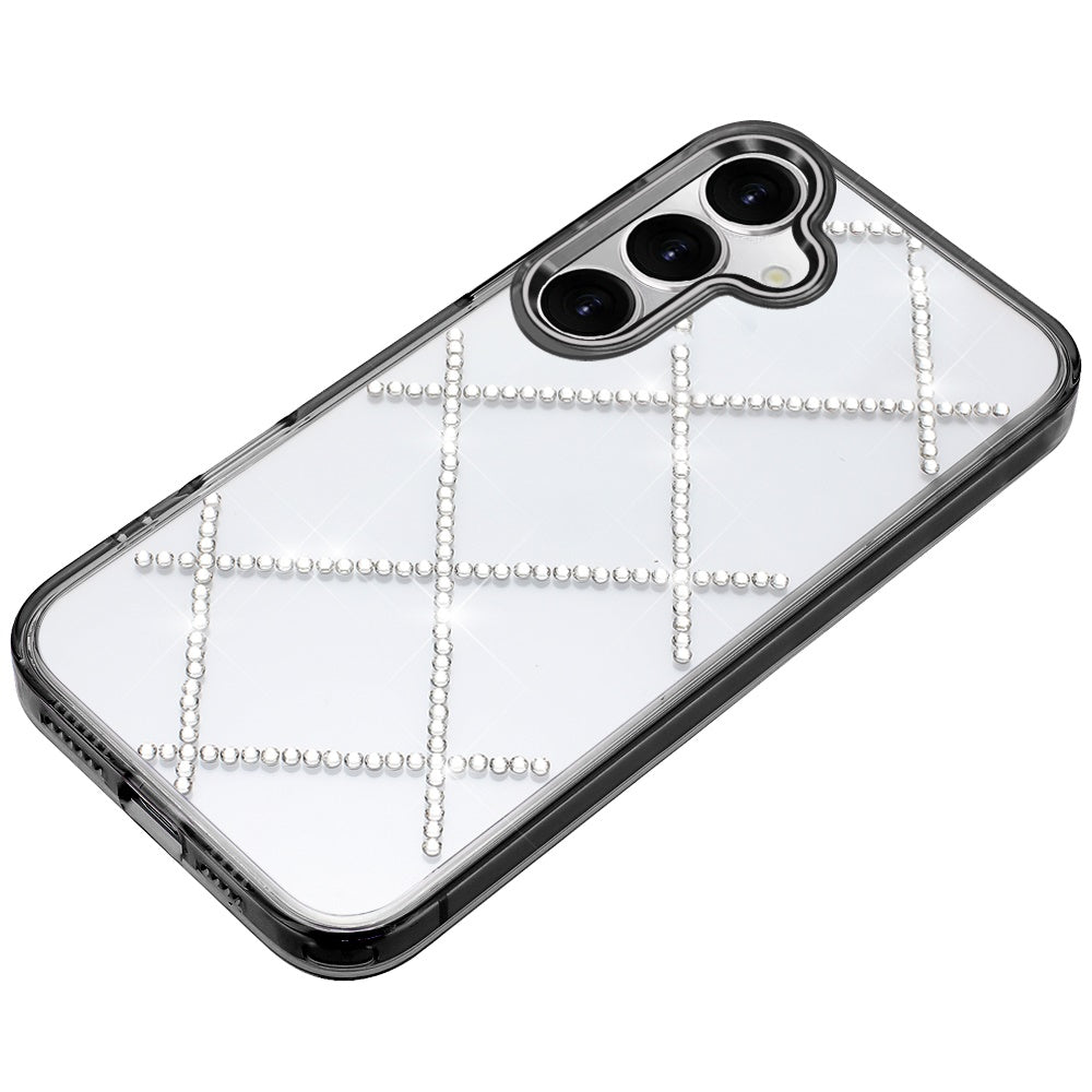 For Samsung Galaxy S25 FE, S25 Fan Edition Gem Glitter Diamond Bling Clear Hybrid TPU Cover, Colorful Shockproof Protective Back, Slim Fit for Women Girls Case Cover