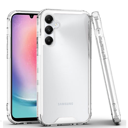 For Samsung Galaxy A26 Clear Colored Shockproof Transparent Hard PC + Rubber TPU Hybrid Bumper Shell Slim Protective Case Cover Clear