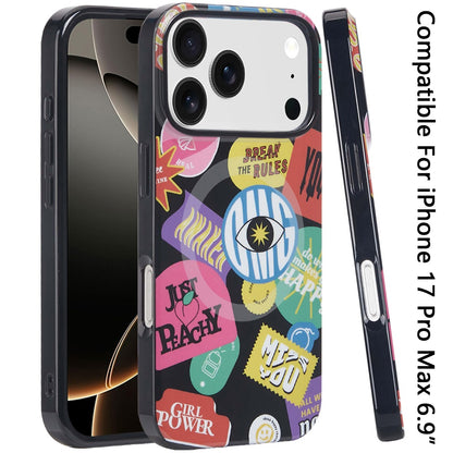 For Apple iPhone 17 Pro Max Stylish Pattern Fashion IMD Printed Design TPU Slim Shockproof Protective with Magnetic Back Case Cover