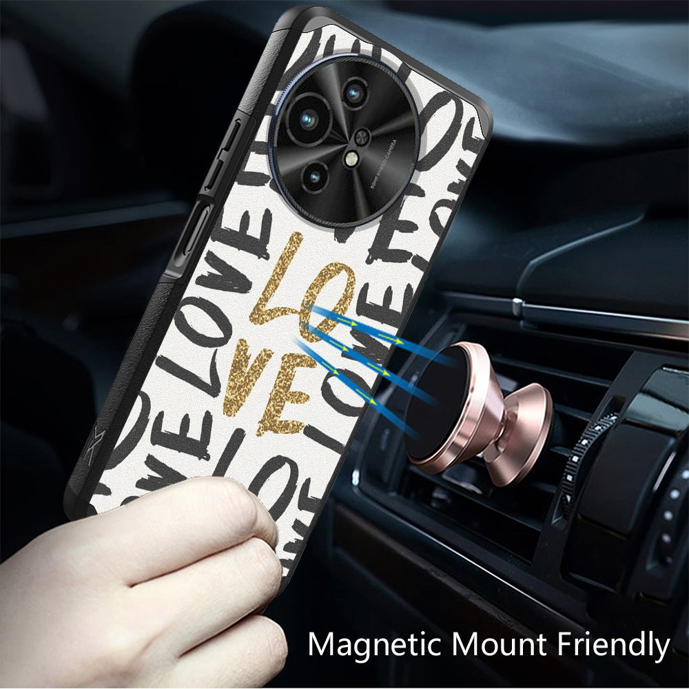 For TCL 50 XL 5G Fashion Graphic Design Pattern Hard PC TPU 2in1 Tough Strong Hybrid Shockproof Frame + Screen Protectror Case Cover -