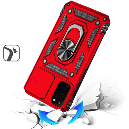 For Samsung Galaxy S20 5G Hybrid Ring Shockproof with 360° Rotate Ring Kickstand, Camera Lens Protection, Soft Edge Bumper Case Cover