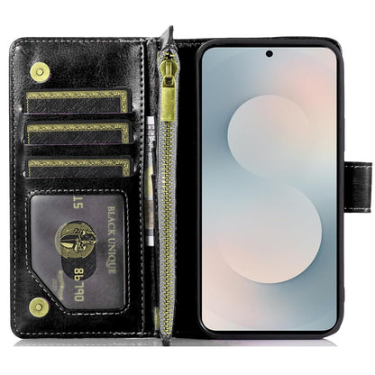 For Samsung Galaxy S26+ / S26 Plus Wallet Case with ID/ Card Holder, Wristlet Strap, Magnetic TPU Protective Shockproof Folio Flip Case Cover Black