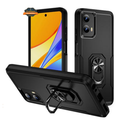 For Motorola Moto G 5G 2025 Heavy Duty Rugged Hybrid, Dual-Layer Shockproof Protection with Magnetic Ring Stand Holder Case Cover