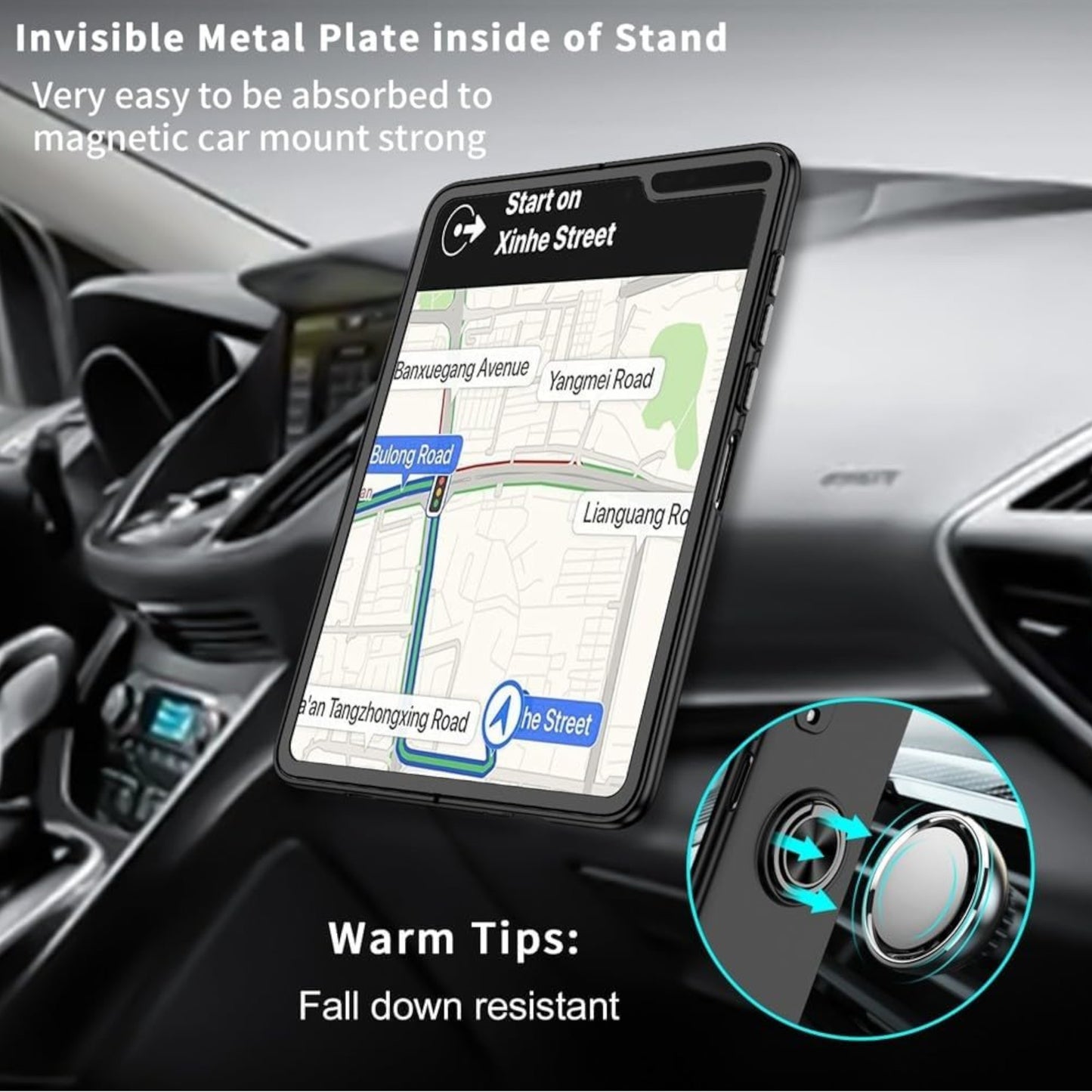 For Samsung Galaxy Z Fold 7 Matte Silicone TPU Rubber Magnetic with 360° Ring Stand Grip Shockproof Slim Hybrid Case Cover