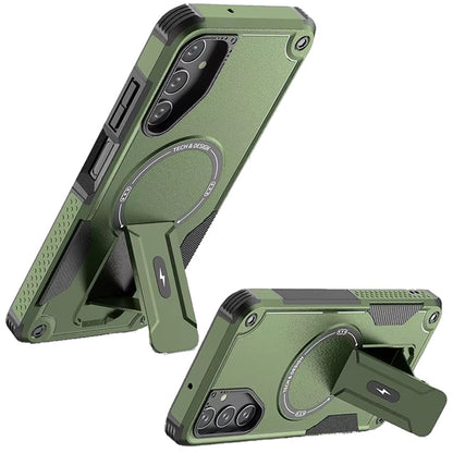 For Samsung Galaxy A17 5G Magnetic Invisible Kickstand Holder with Magsafe, Slim Fit Shockproof Hybrid Military Grade Heavy Duty Case Cover