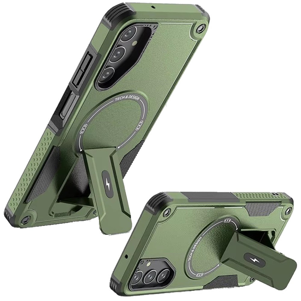 For Samsung Galaxy S25 Fan Edition /Galaxy S25 FE Magnetic Invisible Kickstand Holder with Magsafe, Slim Fit Shockproof Hybrid Military Grade Heavy Duty Case Cover