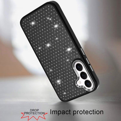 For Samsung Galaxy S26+ / S26 Plus Bling Diamond Metallic, Full Sparkle Chrome Edged Hybrid Protective Shockproof Case Cover
