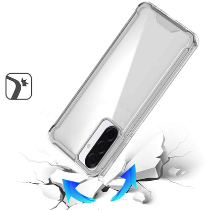 For Samsung Galaxy A37 Clear Colored Shockproof Transparent Hard PC + Rubber TPU Hybrid Bumper Shell Slim Protective Case Cover Clear