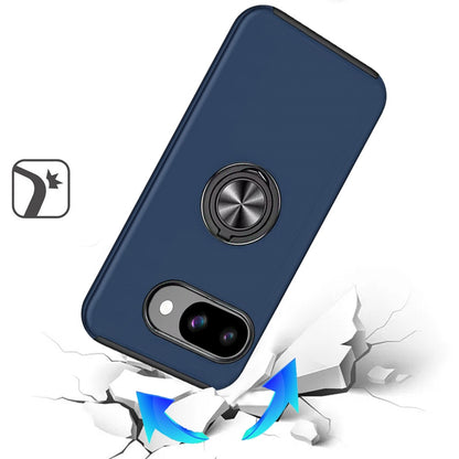 For Google Pixel 9A Hybrid 360 Degree Rotatable Metal Invisible Ring Stand Holder Slim Fit Magnetic Car Mount Shockproof Case Cover