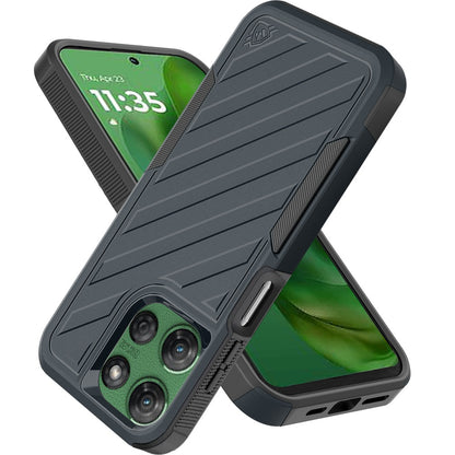 For Motorola Moto G Power 5G 2025 Hybrid lined shockproof dual layer Rugged 2in1 Hard PC & Silicone TPU Non Slip Textured Tough Armor Case Cover