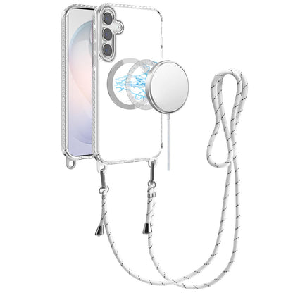 Phone Case for Samsung Galaxy S26+ / S26 Plus Transparent Magnetic Lanyard Shockproof Hybrid Clear Grip Durable Camera Protection TPU Anti-Slip Design Cover
