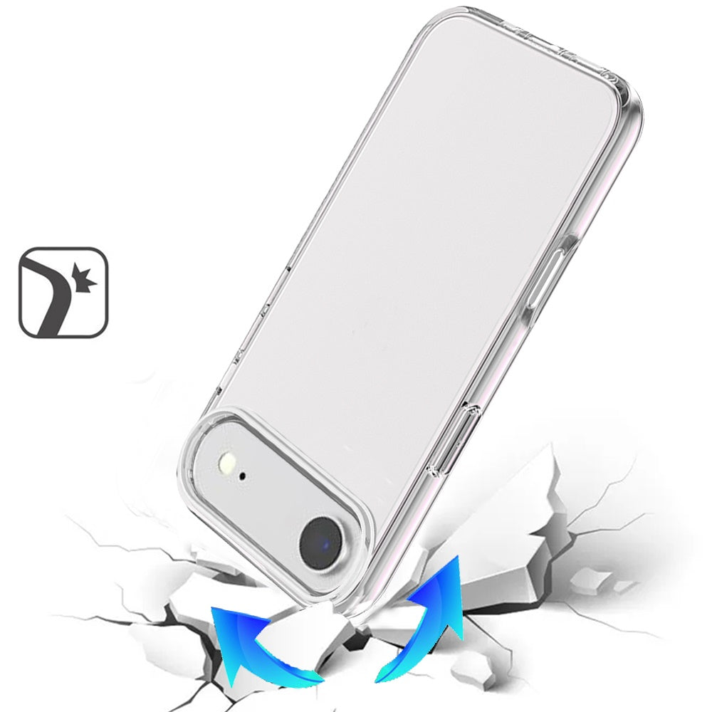 For Apple iPhone 17 AIR Transparent Shock Absorption PC + TPU Rubber Gel Thick 3mm Hybrid Silicone Slim Fit Back Case Cover