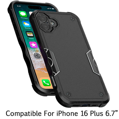 For Apple iPhone 16 Plus (6.7") Slim Tough Shockproof Hybrid Heavy Duty Dual Layer TPU Bumper Rugged Rubber Armor Case Cover