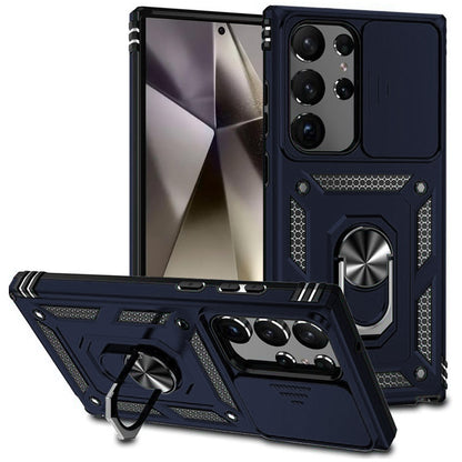 For Samsung Galaxy S25 Ultra Hybrid Ring Shockproof with 360° Rotate Ring Kickstand, Camera Lens Protection, Soft Edge Bumper Case Cover