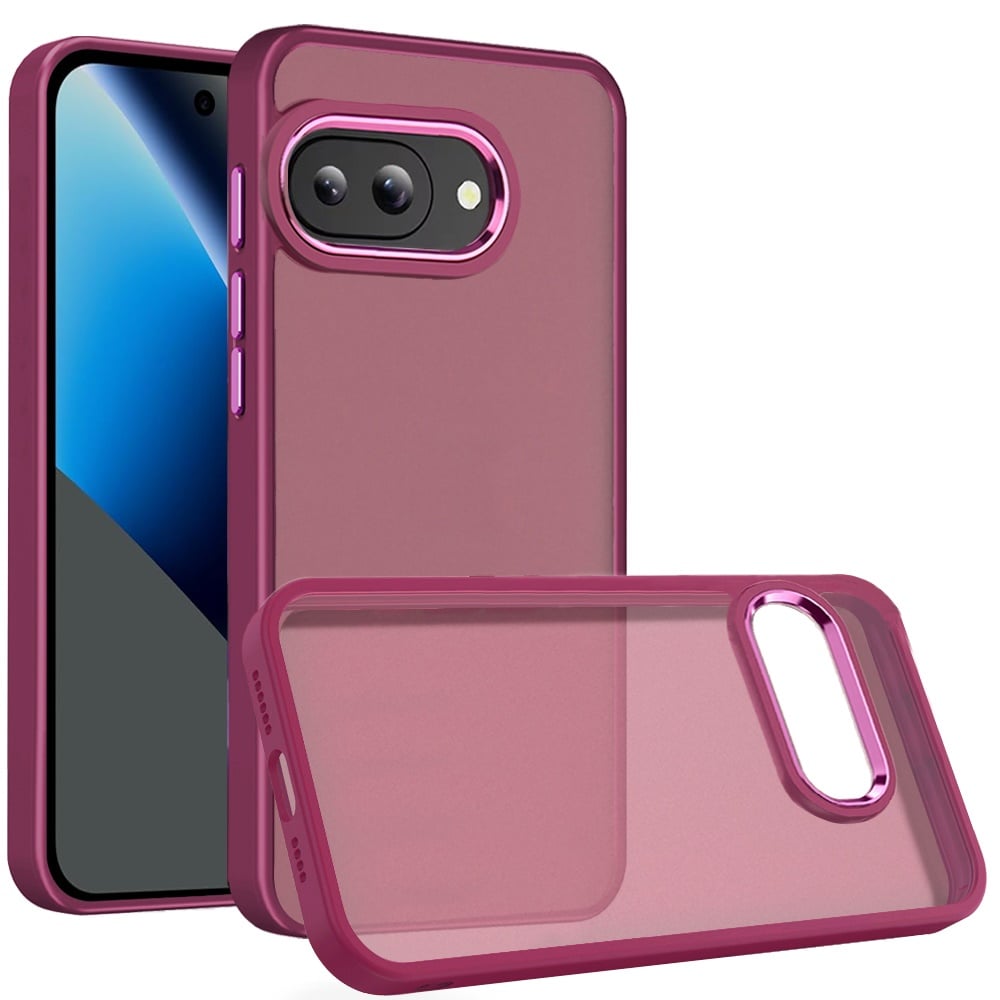 Phone Case for Google Pixel 10A Transparent Thick Acrylic Hybrid Metal Buttons Shockproof Rubber TPU Slim Durable Grip Protective Cover