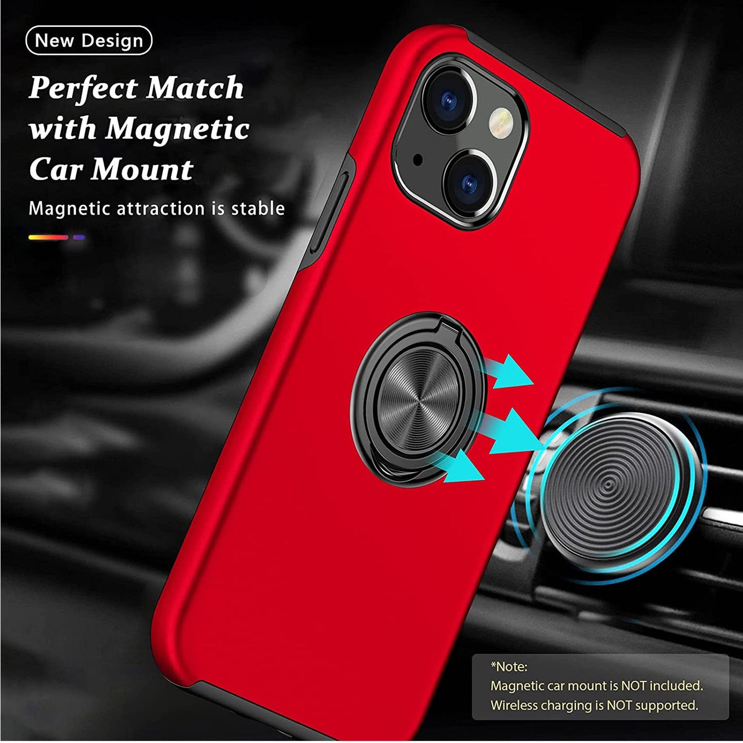 For Google Pixel 10A Military Grade Hybrid Case with Flat Metal Ring 360° Rotation Kickstand, Slim Fit Back Hard PC Case Cover
