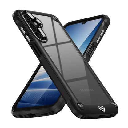 For Samsung Galaxy S25 Ultra Premium Hybrid Transparent Rubber with Metal Buttons & Camera Edges, Hard TPU Frame Corner Bumper Case Cover